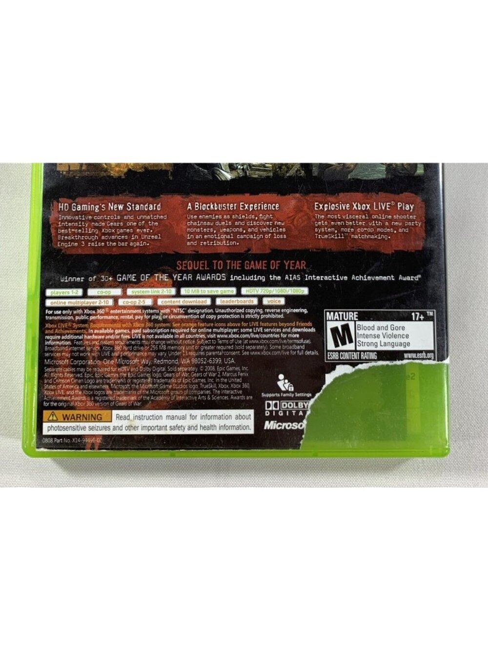Gears Of War 2 Xbox 360 Video Game Complete With Manual Mature 17+ Tested - Picture 5 of 5